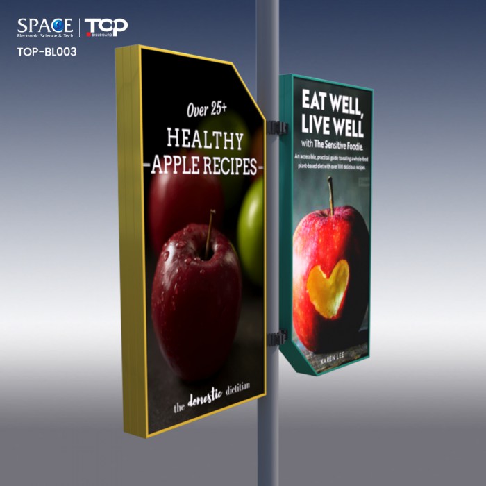 雙面戶外路燈燈桿廣告標志燈箱廣告標牌顯示屏LED燈廣告顯示屏TOP