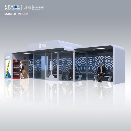 戶外不銹鋼公交車站路邊廣告燈箱公交車站候車亭