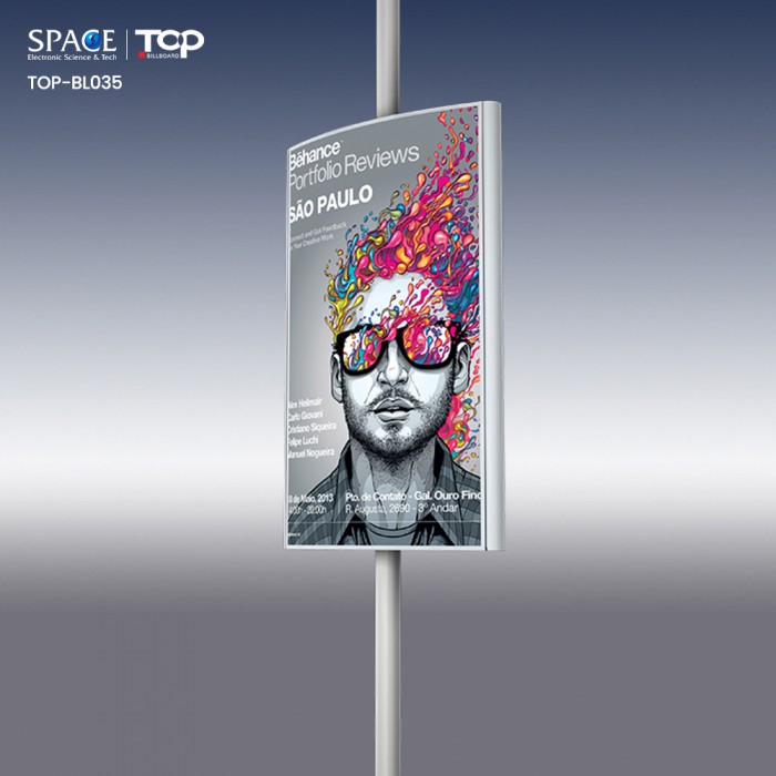 優質太陽能雙面廣告燈桿燈箱標牌靜電布燈箱