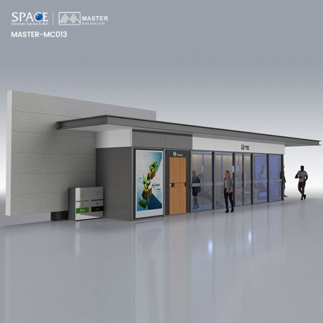 封閉式公交車站候車亭廣告LED顯示屏亭公交車站帶垃圾桶