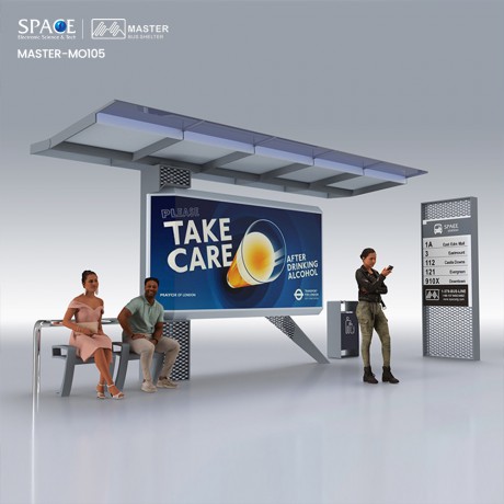 帶鋼板候車亭或候車亭的玻璃鋼新設計