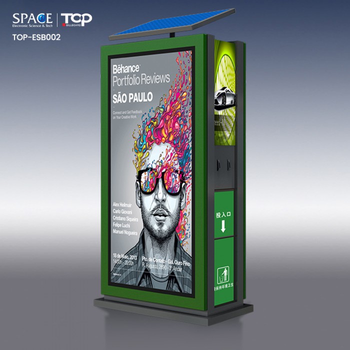 戶外大尺寸LED火車站燈箱戶外防水燈箱帶垃圾桶